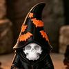 Прочные статуэтки из PLA, Скелет-колдун на Хэллоуин, 3D-печатная готическая статуя с настольными украшениями: тыква и шляпа-летучая мышь, для книжной полки и стола