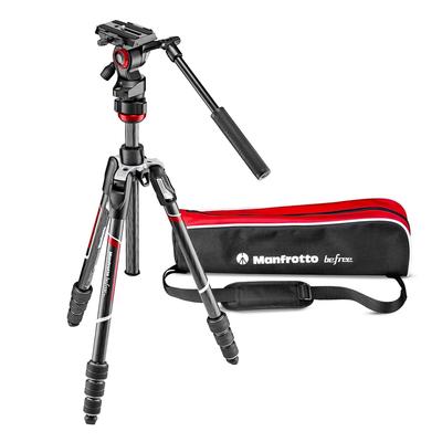 Manfrotto Befree Live Углепластиковая видеоголовка Тревел Идеально для видео Полная высота в разложенном состоянии Минимальная высота Чехол для переноски в комплекте Штатив-тренога, Черный,