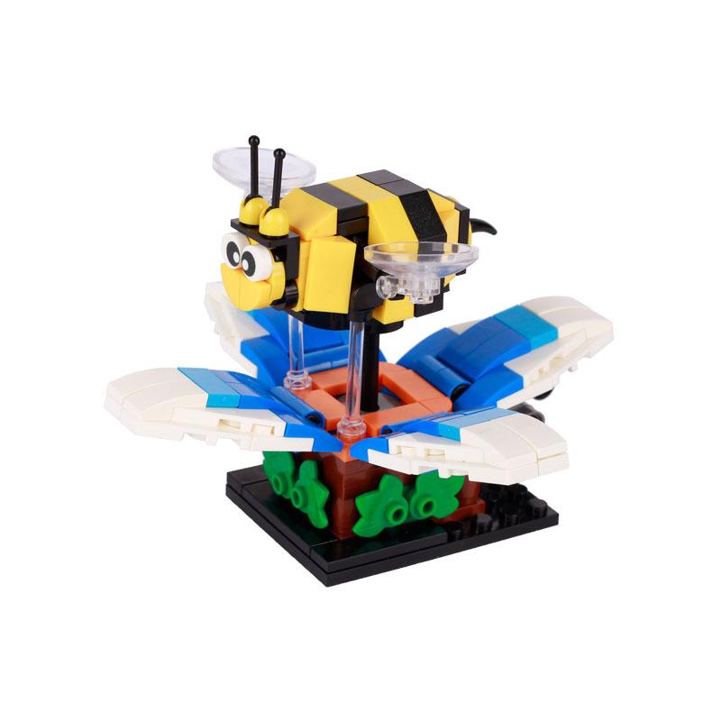 MOC Пазл Животные Строительные блоки Пчела Тигр Лев Жираф Лягушка Крокодилы Лиса Птица Дикий кабан Насекомые Мини DIY Кирпичный конструктор Игрушка Подарок F029