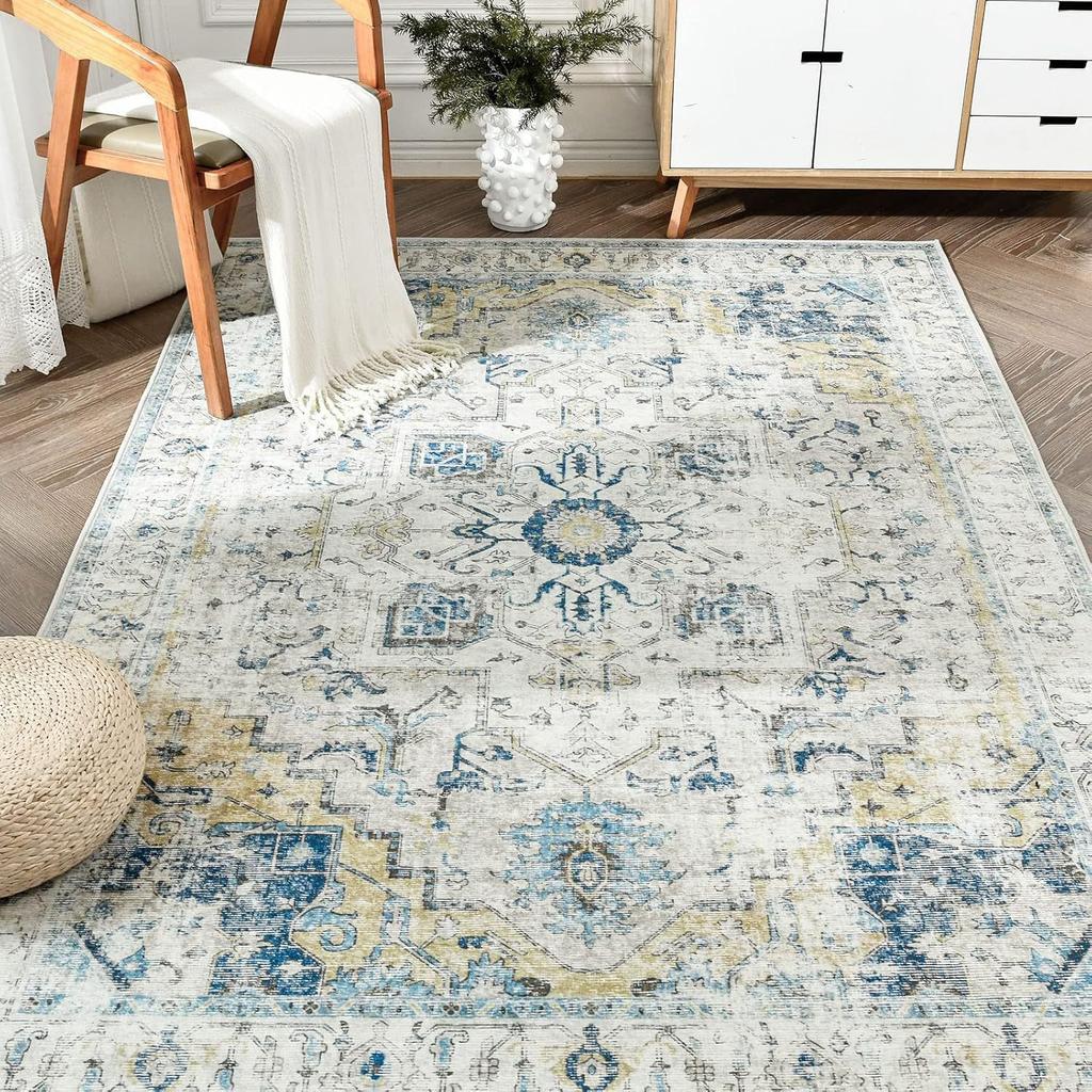 Retro Ethnic Style Carpet Living Room Coffee Table Dirt-Resistant Floor Mat Bosmian Ethnic Style B & B Hotel Carpet