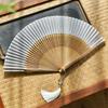 Винтажный китайский шик чонсам ханьфу веер древний стиль ткань ручная работа бамбуковые спицы складной веер танцевальное выступление портативный ручной веер