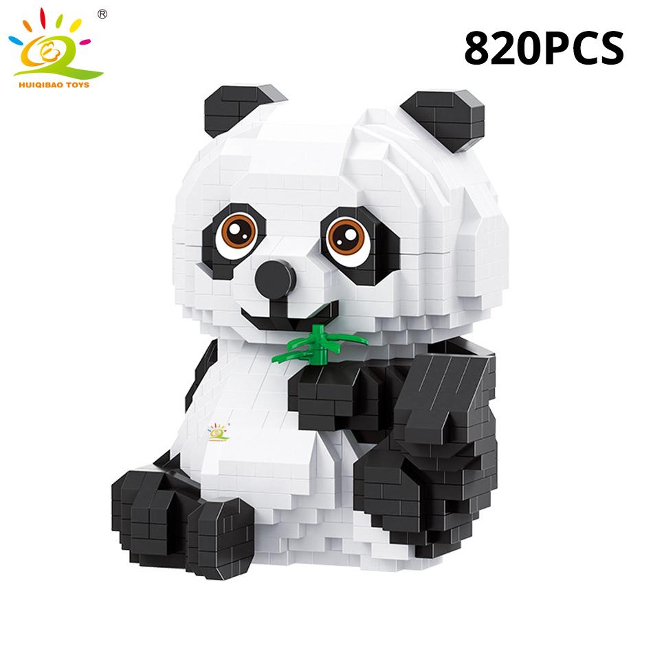 Cute Panda Micro Building Blocks 3D Diamond Small Model Animals Bricks DIY Construction Toys for Children Kids Friend