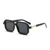 Retro Square Frame Sunglasses Men And Women With The Same European And American Double Beam Sunglasses Trend To Wear Decorative