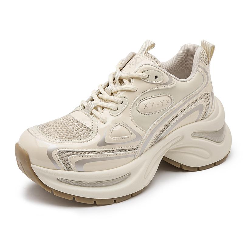 Новая сетчатая дышащая толстая подошва из усиленной кожи, модная легкая повседневная спортивная обувь для женщин, повседневная спортивная обувь, размер 35-40
