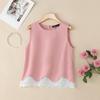 ZANZEA Женские летние повседневные майки без рукавов с круглым вырезом и кружевной отделкой
