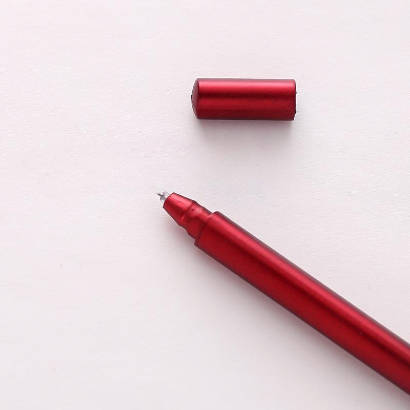 Unisex Pen Student with Red Pen Girl Black Pen Metal Pen Holder Stationery