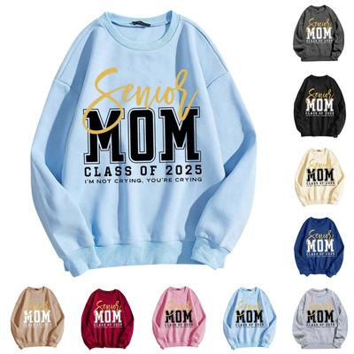 Женские топы с круглым вырезом и принтом из хлопка, повседневная мода, длинный рукав, пуловер, топ, блузка