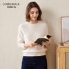 Kemengboka Women's Thickened Cashmere Saddle Shoulder Round Neck Sweater
