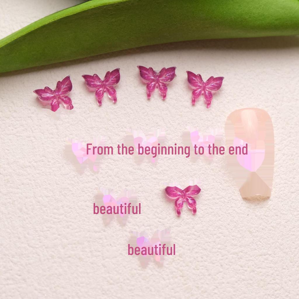 3D светящиеся бабочки для дизайна ногтей и чехол для телефона, аксессуары своими руками