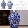 Blue And White Porcelain Tea Canister Ceramic Tea Organizer Jar Jars Desk Coffee Storage Decora Y0C0