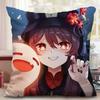 Genshin Impact Hu Tao Klee Zhongli Venti Pillow Case Square Cushion Double Cosplay Anime Pillowcase Gift