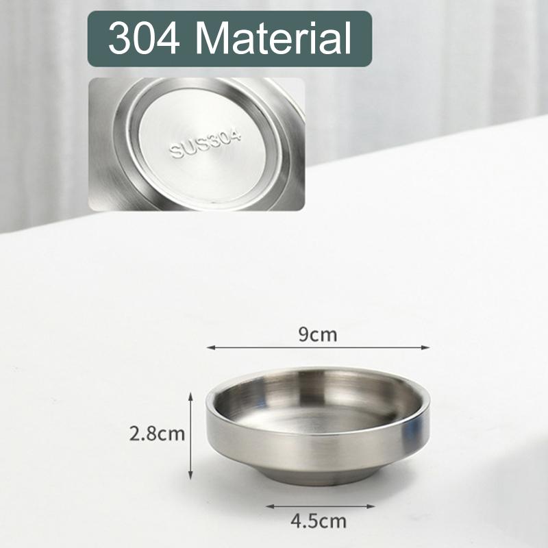 Flat 201/304 Stainless Steel Dish Plate Cooking Noodles Bowl Thickened Dinner Plate Seasoning For Kitchen Restaurant Tableware