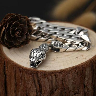 Высококачественный кубинский браслет-цепочка Viper Snake для мужчин, модный браслет с головой животного в подарок