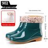 Women's Khaki Low-Cut Non-Slip Waterproof Rain Boots for Spring and Autumn