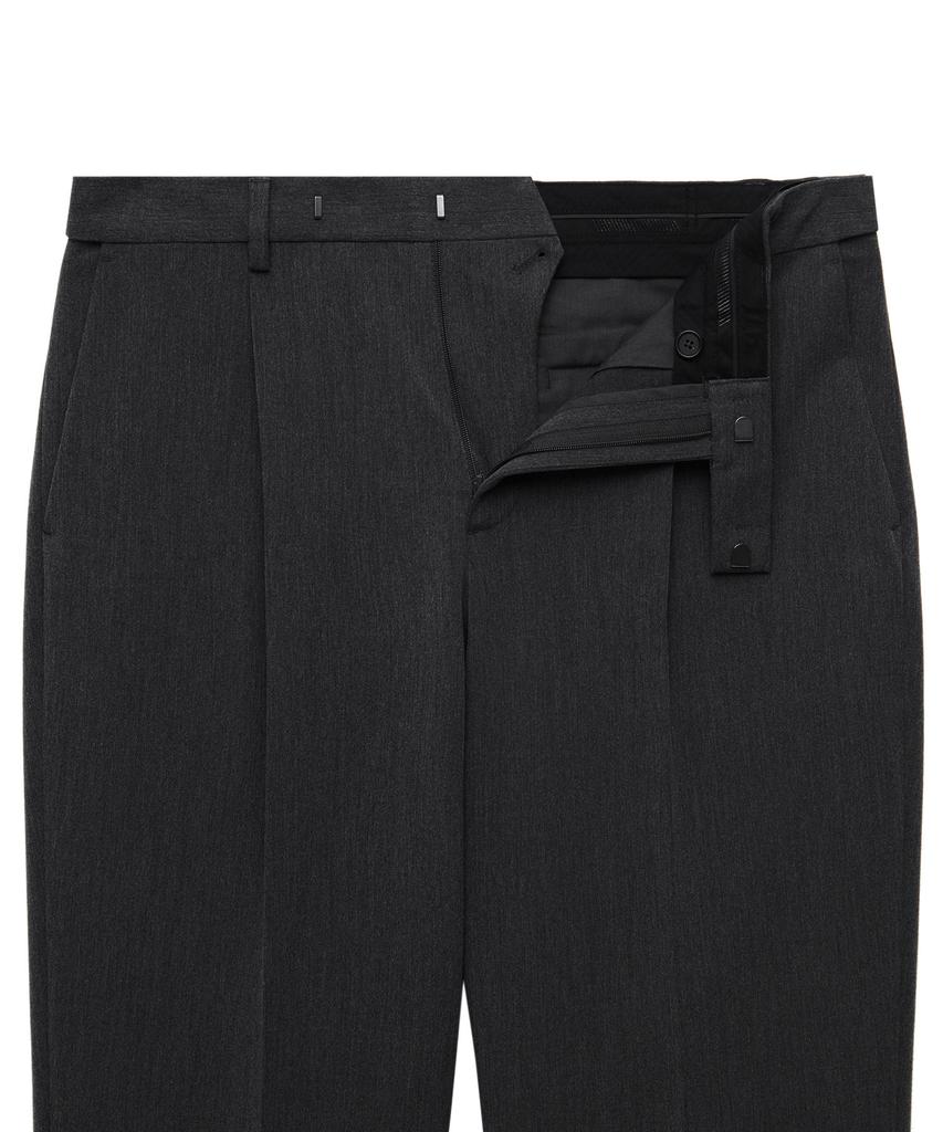 MUSINSA STANDARD Loose Tapered Hidden Banding Crop Slacks [Charcoal Gray]