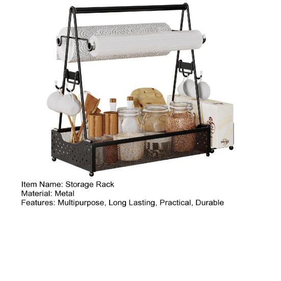 Корзина для приправ для пикника с держателем для бумажных полотенец, большая вместимость, ручка, органайзер для хранения принадлежностей для гриля и барбекю