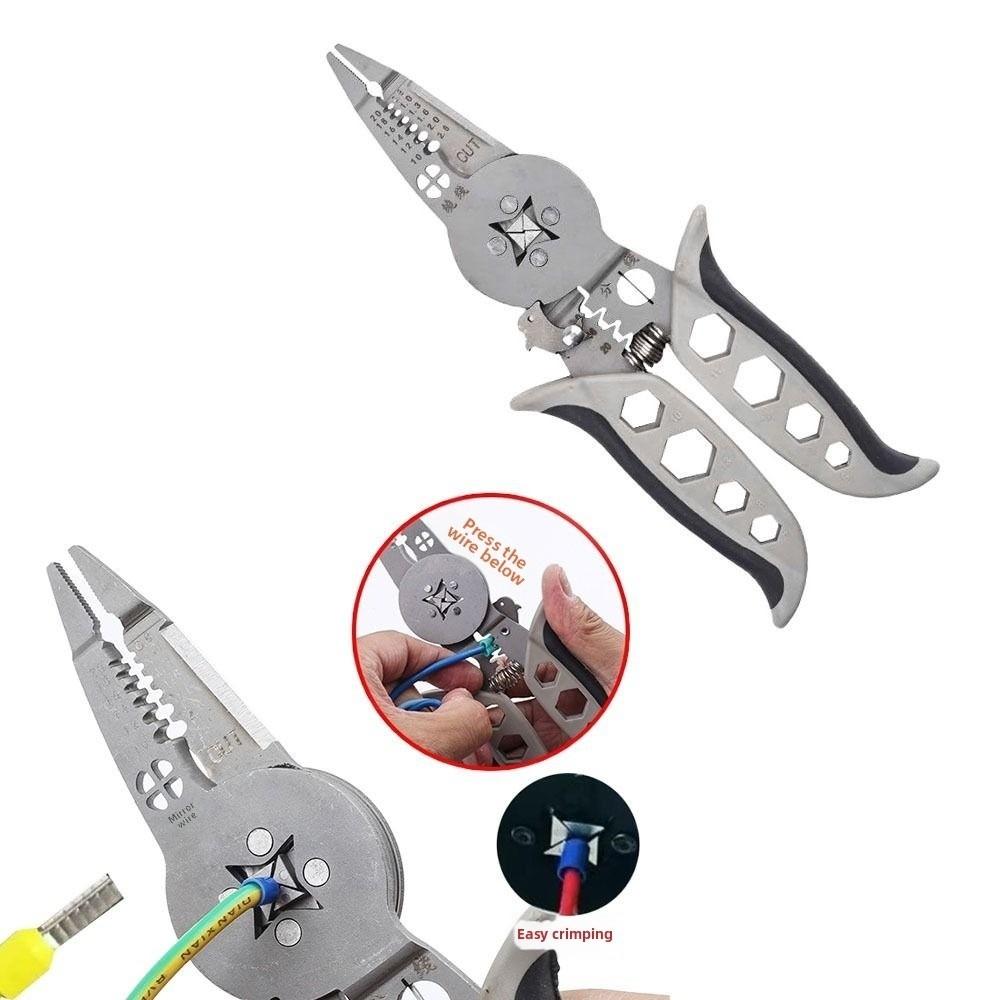 Многофункциональные электроизоляционные пассатижи Функция намотчика Обжимные пассатижи Стриппер для снятия изоляции Электромонтажные работы