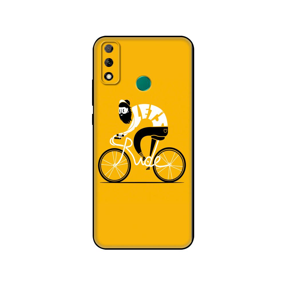 Black tpu Case For Huawei Y9S Y6S Y8S Y5P Y7P Y8P Case For Huawei Y5 lite Prime 2018 Y6 2019 Cover BIKE CYCLING art