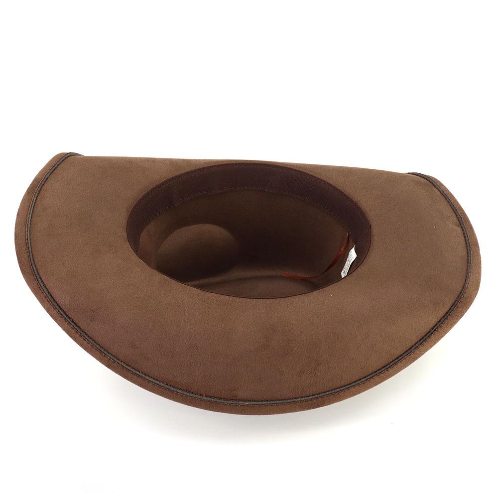 Замшевая шляпа Fedora Ковбойские шляпы в стиле вестерн Замшевая ковбойская шляпа в стиле вестерн Мужская и женская ковбойская шляпа с большими полями с каплевидным верхом