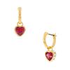 5684760 Красные серьги-кольца с подвесками Chroma Heart