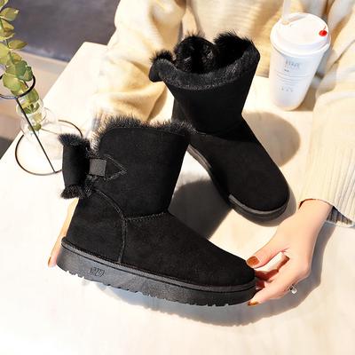 2024 новейший дизайн женской зимней теплой обуви, самые популярные плюшевые зимние ботинки, тканевые банты на щиколотке, милые женские мягкие снегоступы, размер 35-41 в евро