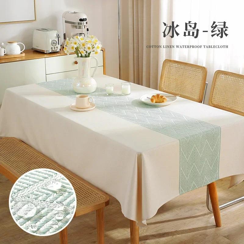 Thickened Cotton Linen Table Mat Household Rectangular Coffee Table Towel Waterproof Oil Proof Wholesale Tablecloth
