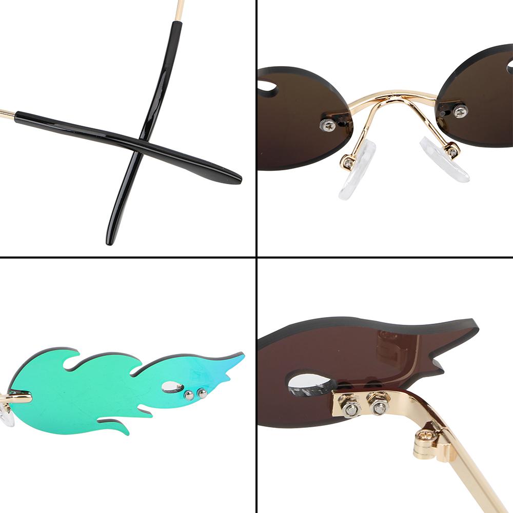 Солнцезащитные очки Fire Flame Солнцезащитные очки без оправы Wave Очки для вождения автомобиля Трендовые узкие уличные очки UV 400