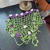 Vintage Flower Triangular Headscarf Pastoral Style Vine Foral Hip Scarf  Pants Accessories