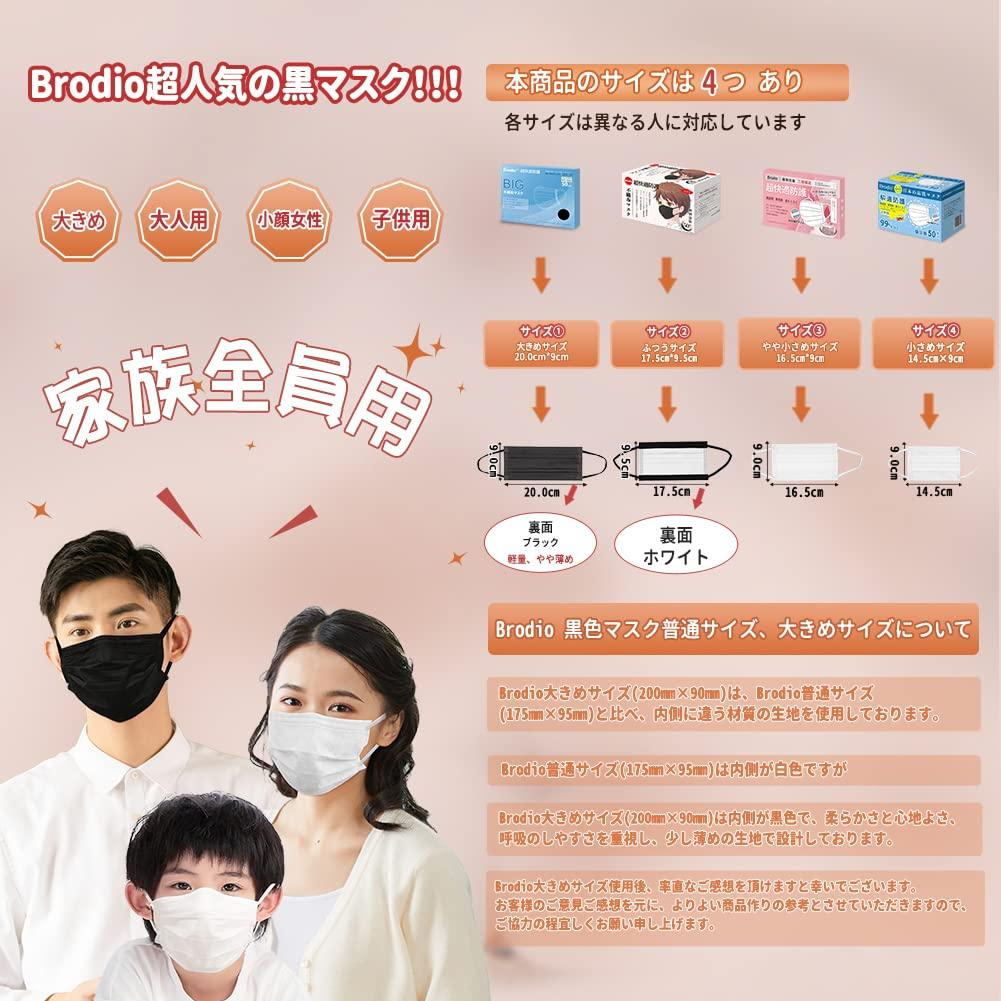 Бродио Черные Нетканые 150 Индивидуально Удобные Ушные Плиссированные Легкие Маски Унисекс, В Индивидуальной Упаковке, Защита, Трехслойная Конструкция, Дышащие, Дышать,