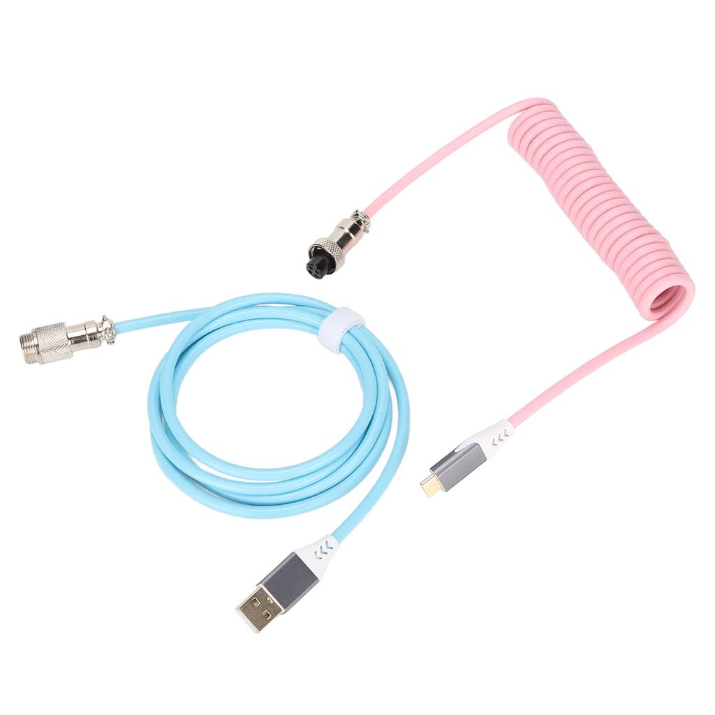 Спиральный кабель для клавиатуры, интерфейс Type-C, пружинная вращающаяся линия, тонкая работа, легкий, портативный, спиральные кабели