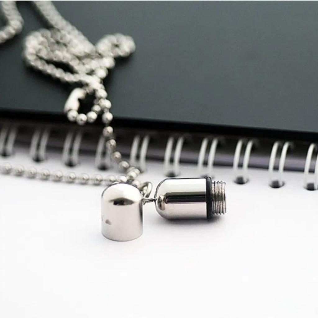 3 Styles   Twistable Pill Cross Pendant Couple Capsule Pendant Stainless Steel Necklace