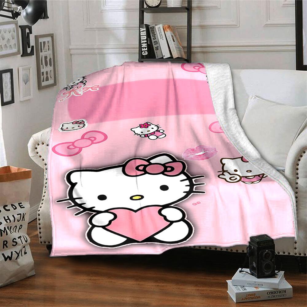 1 шт. Плед Hello Kitty с именем Легкий фланелевый плед для дивана, кровати, путешествий, кемпинга, гостиной, офиса, дивана, кресла