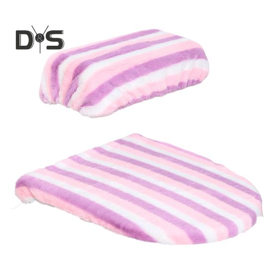 Мягкий плюшевый чехол для унитаза, набор с эластичными краями радужного цвета, легко подгоняемый чехол для унитаза, декор для ванной комнаты