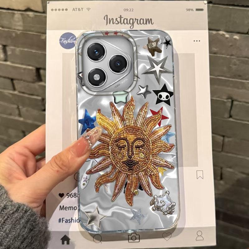 Ретро Солнце Морской Цветочный Глаза Девушки Женщины Для Honor 400 Pro X9c Magic7 Magic6 200 Lite Smart X9a X8a X8b X8c X7c X8 Чехлы Обложка