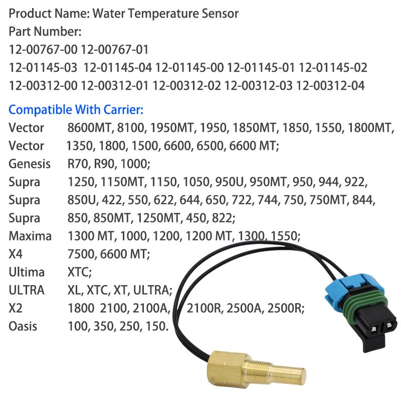 New Water Temperature Sensor 12-00767-00 12-01145-03 12-01145-04 for Carrier Transicold Vector Supra Maxima Genesis X2 120076700