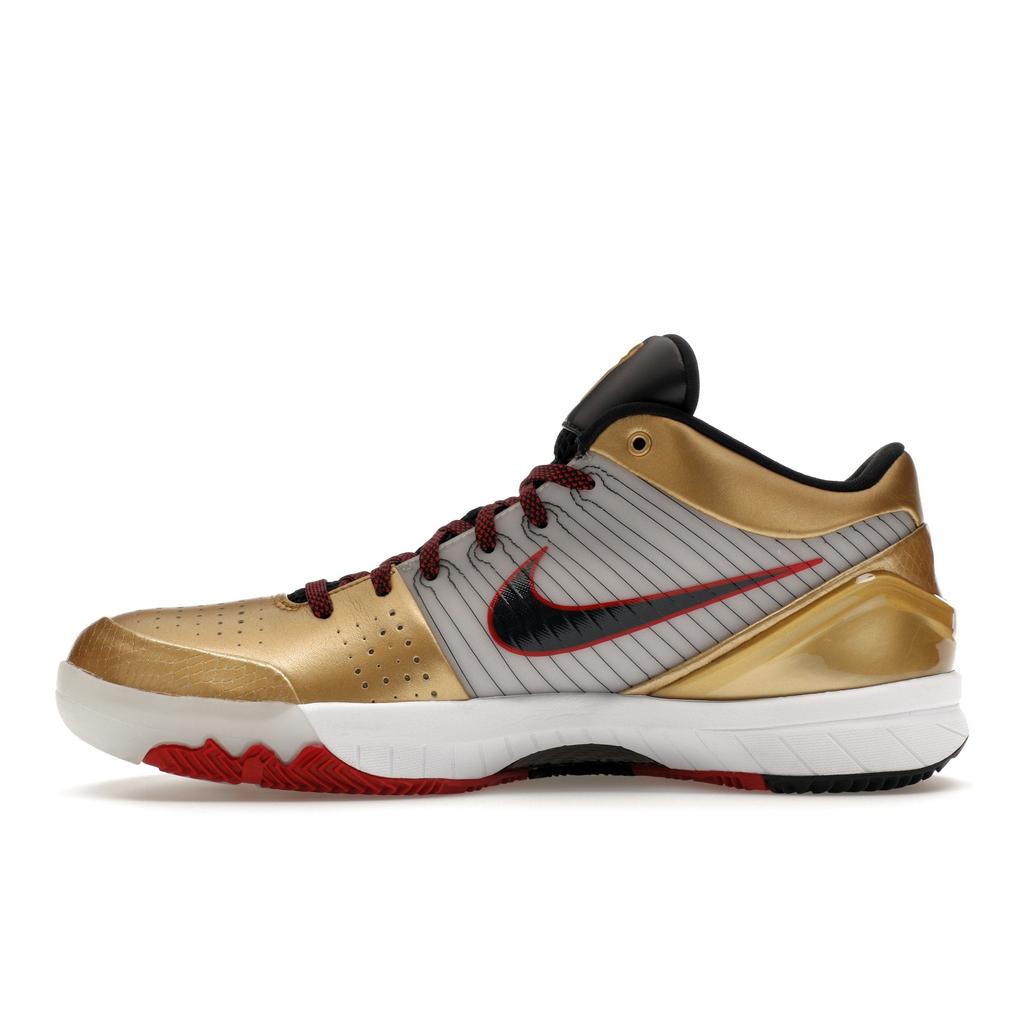 Nike Кроссовки Zoom Kobe 4 Protro Gold Medal 2024 Unisex White Dark-Obsidian Varsity-Red FQ3544-100