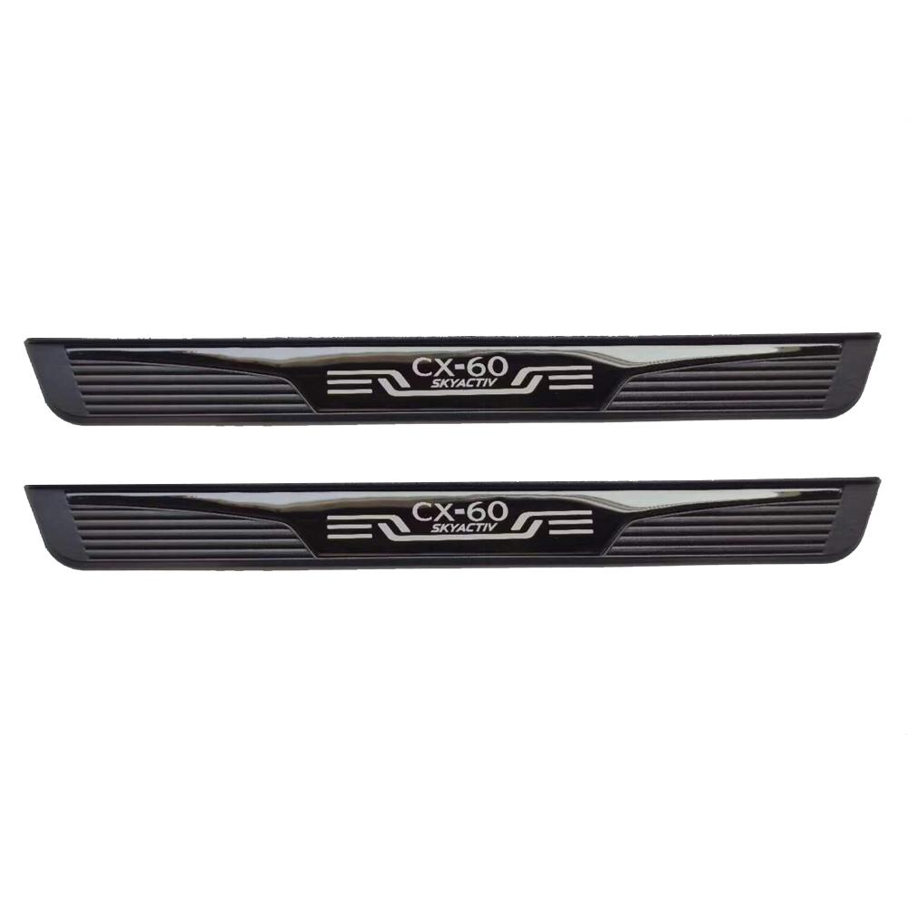 Для Mazda CX60 защита порога автомобильные аксессуары авто порог Накладка наклейки стальная отделка педали стиль 2022 2023