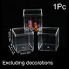 1pc With Cover  Food Candy Storage Containe Mini Acrylic Square Box Transparent Plastic Storage Box