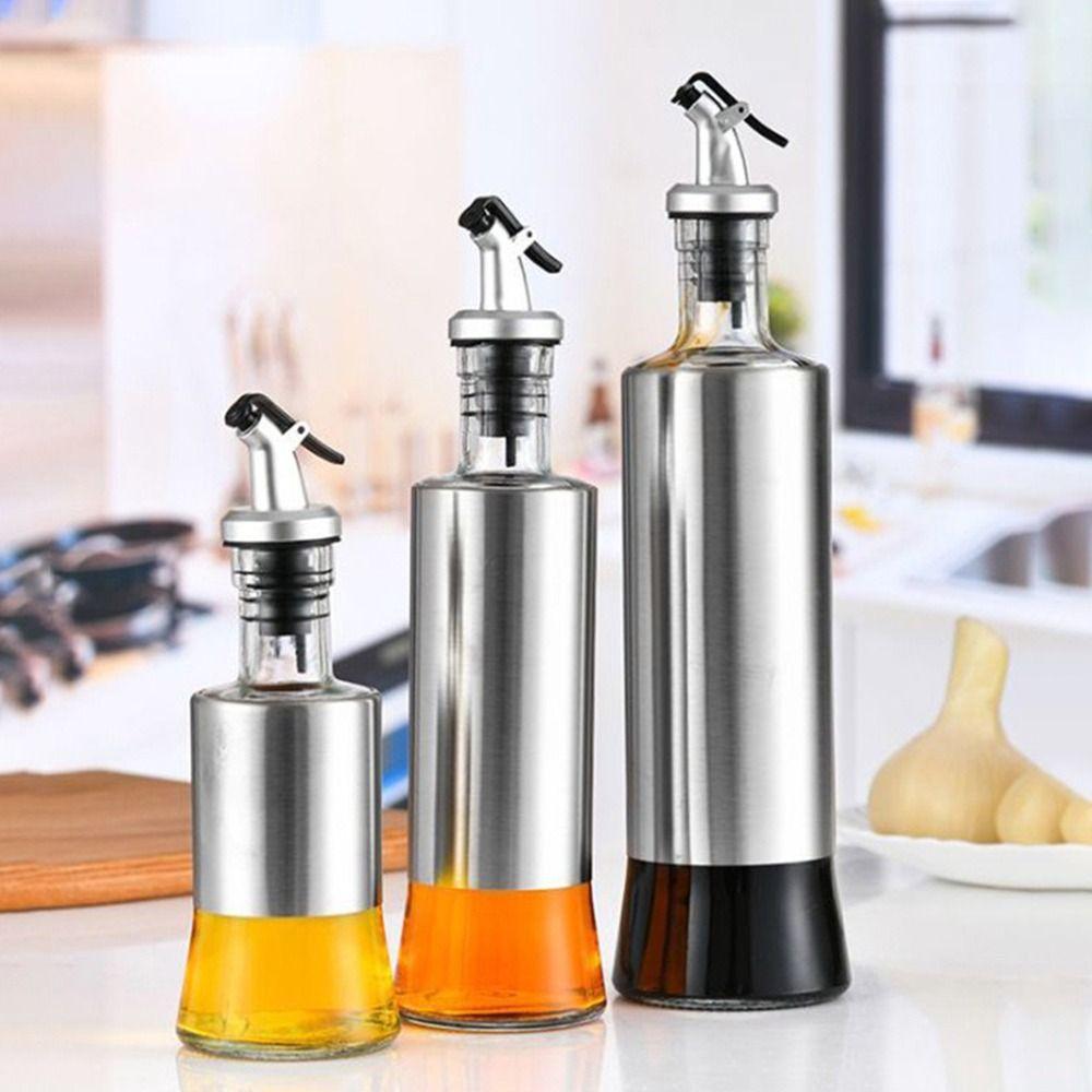 200/300/500 мл бутылка для приправ стеклянная нержавеющая сталь горшок для масла новый контейнер для масла кухонные принадлежности
