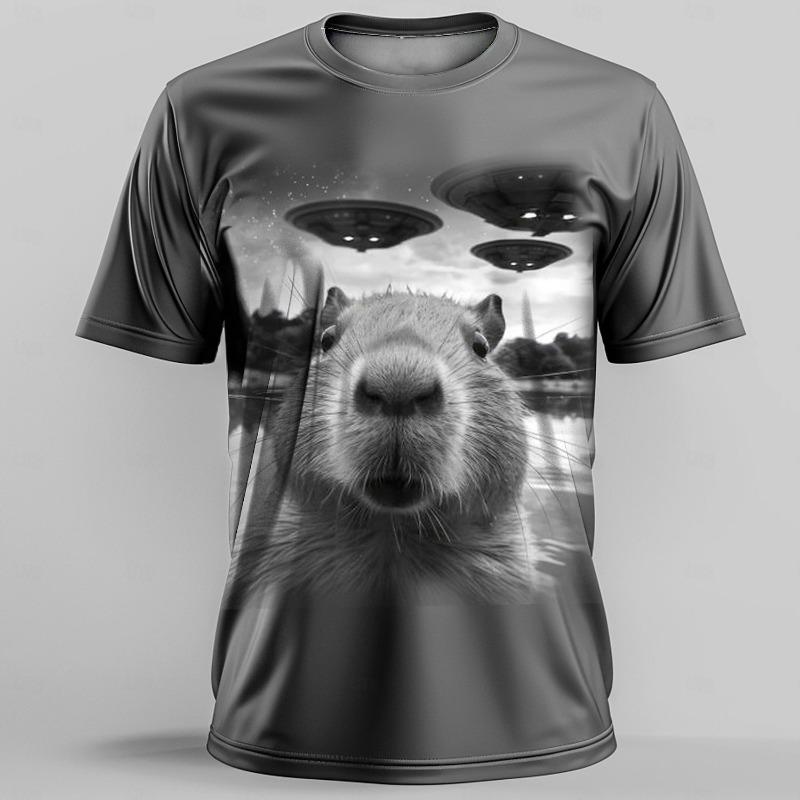 Мужская футболка с 3D принтом животных и мышей, летняя модная повседневная мужская рубашка для занятий спортом на открытом воздухе, для фитнеса, с круглым вырезом и короткими рукавами, одежда