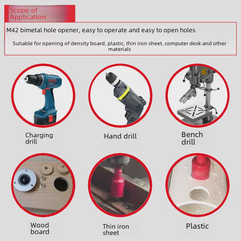 Биметаллическое кольцевое сверло M42 для дерева, ПВХ, тонкого металла и установки светильников