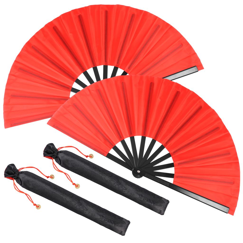 2 Pcs Retro Style Hand Folding Fan Tough Exquisite Craft Gift Home Decoration Ornament for Men and Women Dancing Hand Fan