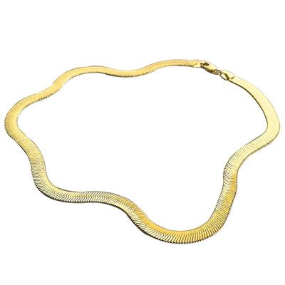 Золотые Ожерелья Для Унисекс Золотое Herringbone Чокер Тонкая Массивная Змеиная Цепочка Ожерелья Украшения Для Подростков Подарки
