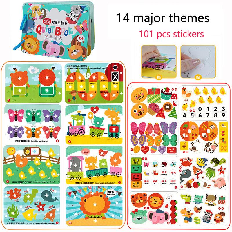 Детская тихая занятая книга Монтессори, детская развивающая игрушка, пастбище, сортировка животных, матчевая игра, детская наклейка, игрушка для детской книги