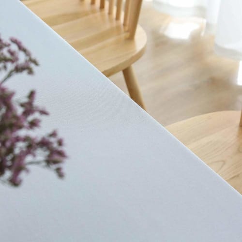 Sourcemall White Solid Cotton Tablecloth, Heat-Resistant, Rectangular, for Weddings, Parties, and Exhibitions (140x200cm)