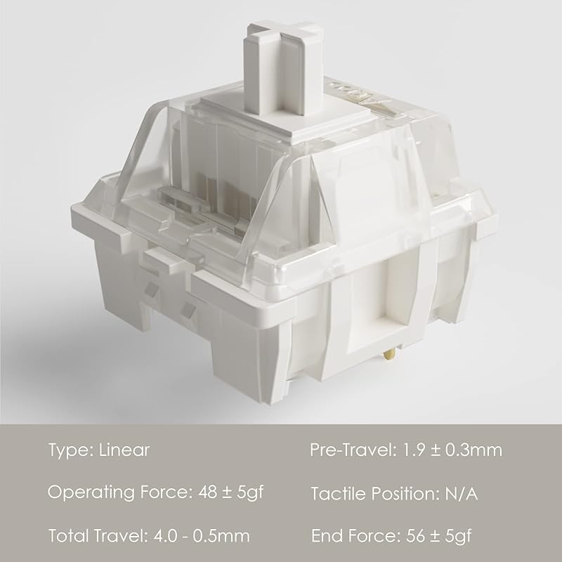 Акко (Ако) Клавиатурный переключатель CS Air для механической клавиатуры, 3-контактный, 48gf, линейный переключатель (45 штук)