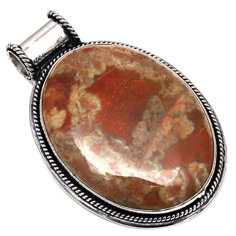Pendant Bird Eye Jasper Gemstone Handmade Gift For Her Silver Jewelry 2"