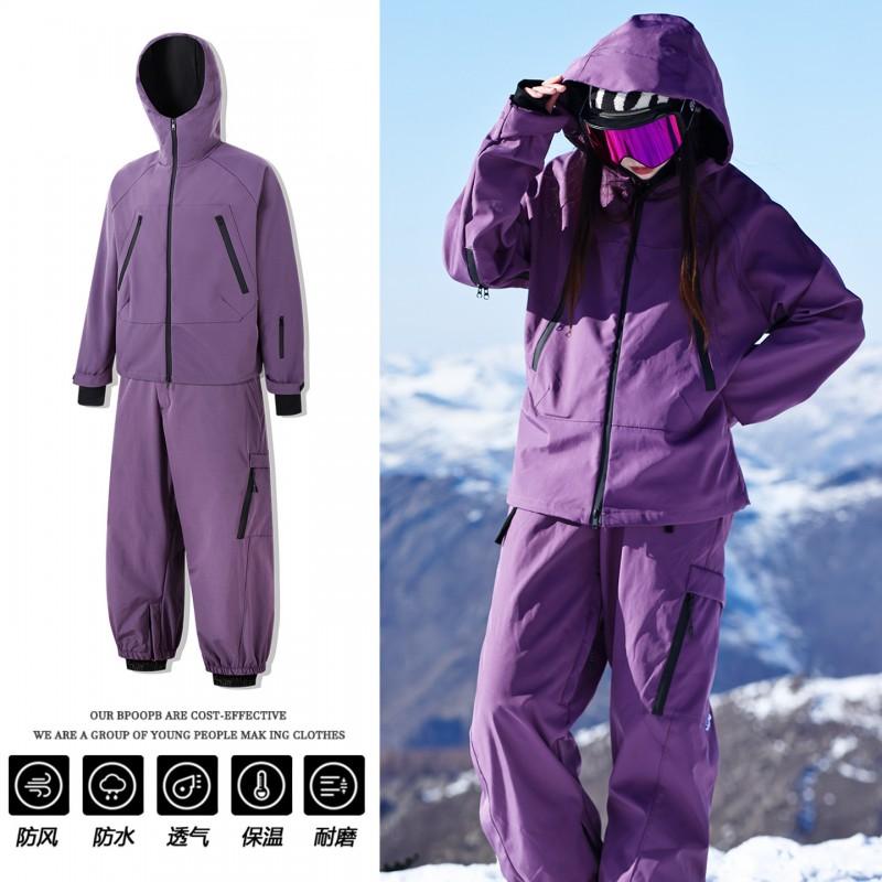 Men Women Ski Suit Set Waterproof Windproof Snow Pants Jacket Two Piece Outdoor Winter Sport Gear