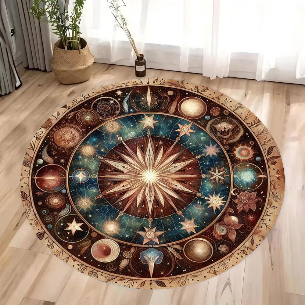 Tarot Round Carpet Mandala Flower of Life Altar Cloth Divination Meditation Circle Galaxy Tarot Mat Oracle Card Mat
