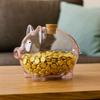 Cute Cartoon Piggy Money Bank Transparent Durable Coins Saving Box Visible Golden Beans Container Home Storage